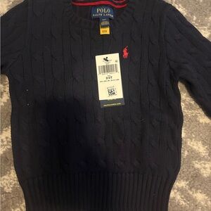Ralph Lauren Polo Toddler Dark Blue Cable-Knit Sweater